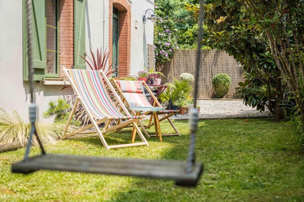 Gd appt T5 avec bureau jardin et parking en centre ville Toulouse Exteriör bild