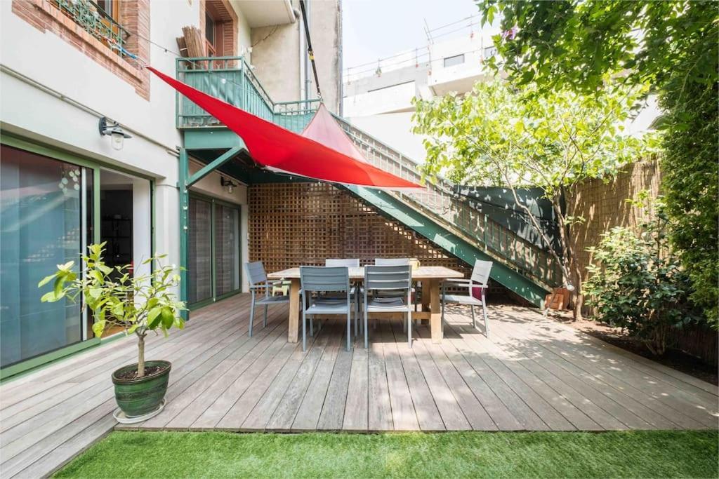 Gd appt T5 avec bureau jardin et parking en centre ville Toulouse Exteriör bild